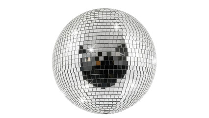 Shiny disco ball PNG isolated on transparent background, mirror ball for party, dance, and entertainment events