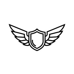 Obraz premium A Minimalist Shield with Wings Symbolizing Protection, Freedom, and Authority for Security