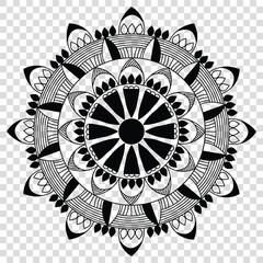 Abstract geometric mandala round ornament, Simple design for coloring page, a floral pattern illustration vector