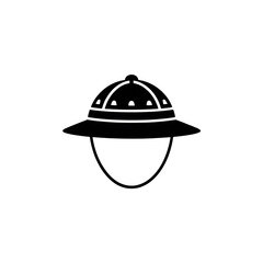 Fototapeta premium Safari Pith Helmet Simple Black Icon - Adventure and Travel