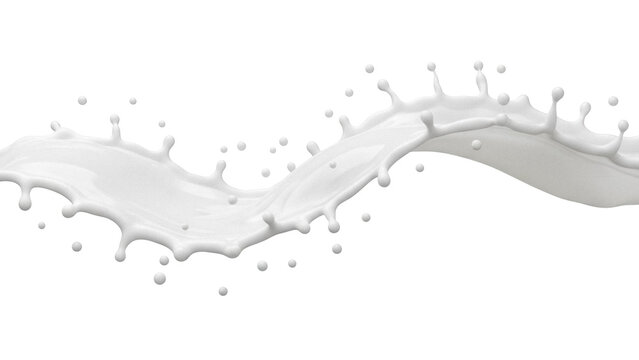 Dynamic milk splash PNG isolated on transparent background, dairy product liquid motion for food and beverage design