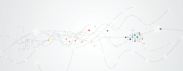 Obraz premium Technology and science dynamic banner or header. Connected neural network