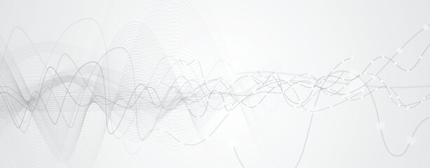 Technology and science dynamic banner or header. Connected neural network