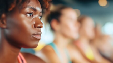 Focused individuals engaged in a group fitness class at a gym