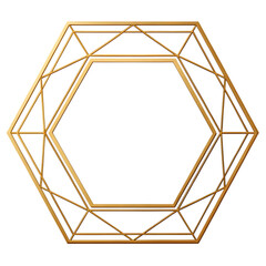 Thin gold geometric frame hexagon