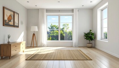 Bright and airy modern living room with large windows and natural light.