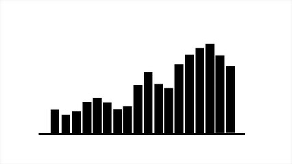 Bar graph animation on white background. Growing vertical bars showing data rise and statistical progress for business reports, analytics visuals, finance presentations, and infographic motion graphic - Powered by Adobe