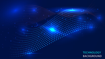 Futuristic Data Wave Particles Abstract Technology Background