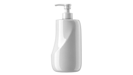 Elegant white soap dispenser PNG isolated on transparent background, modern bathroom accessory for hygiene and personal care products