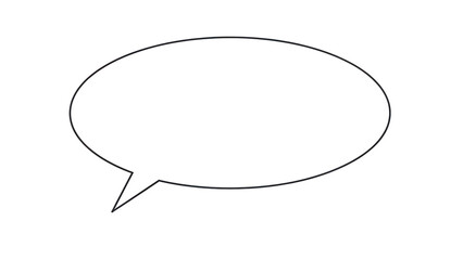 Simple speech bubble PNG isolated on transparent background, blank talk balloon graphic for communication and design use