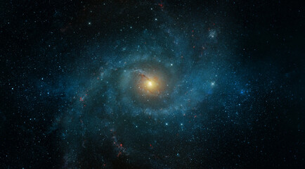 Space scene with stars in the galaxy. Panorama. Universe red filled with stars, nebula and galaxy,. Elements of this image furnished by NASA