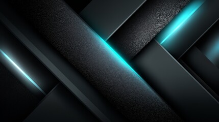 futuristic blue black futuristic  technology theme minimal geometric layer background with neon light glow 