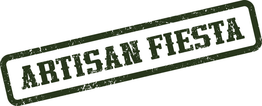 Authentic Artisan Fiesta dark green textured rubber stamp impression for cultural events and celebrations