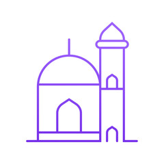 Mosque Icon  Purple Line Art Islamic Building