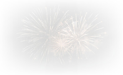 Fototapeta premium Glowing Festival Fireworks Over Black Sky PNG