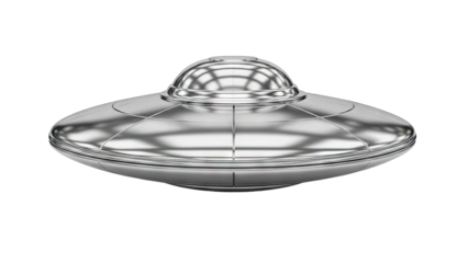 Silver UFO Isolated on White Background