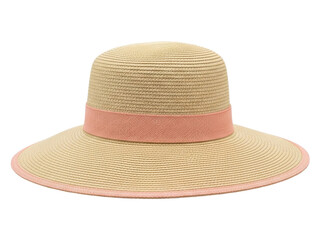 Isolated stylish sun hat with ribbon, headwear for women, protect from sunlight outdoors