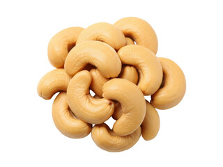Isolated handful of dry roasted cashew nuts, a delicious and healthy snack, vegetarian diet