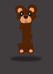 Bear alphabets A to Z, bear alphabets, letter i ,bear theme fonts , bear character alphabets , A to Z.