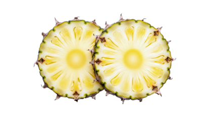 Sliced Pineapple on White Background