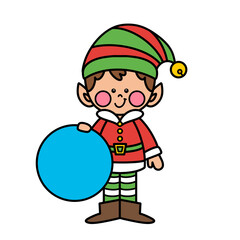Elf With 2D Shape Cartoon Illustration, Cute Elf Holding Shapes Clipart | Christmas Math Clipart Elements