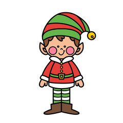 Elf With 2D Shape Cartoon Illustration, Cute Elf Holding Shapes Clipart | Christmas Math Clipart Elements