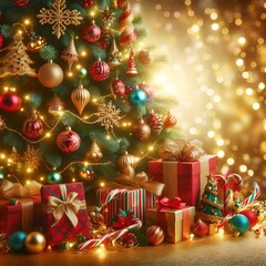 Festive Christmas Ornament and Decoration Display
