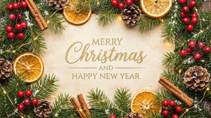 Festive celebration of christmas and new year with seasonal decorations home environment greeting card design warm ambiance holiday spirit