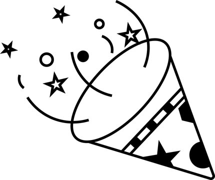 vector icon of trompet with star motif for christmas and new year celebrations 