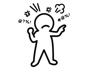 指を指して怒る人イラスト