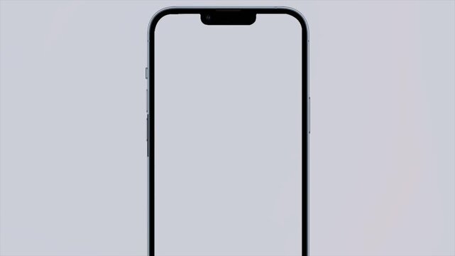 Clean minimal smartphone frame animation with blank screen for app previews, UI presentation, product demos, mobile mockup display, and promotional video content