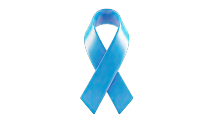 Blue Ribbon Symbol of Awareness on White Background