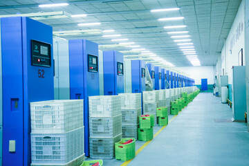 Modern spinning equipment on the production line