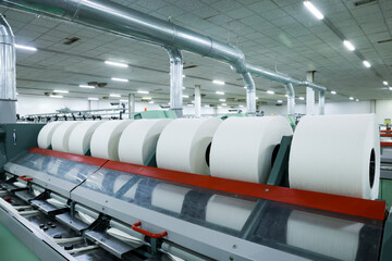 Modern spinning equipment on the production line