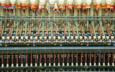 Modern spinning equipment on the production line
