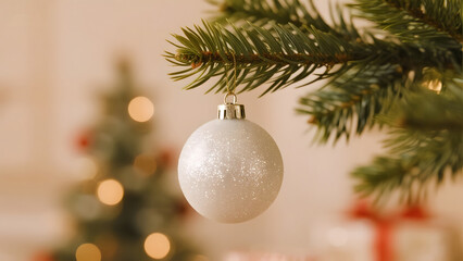 Christmas Ornament, Festive Decoration, Holiday Tree, Sparkling Bauble, Seasonal Decor