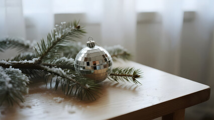 Christmas, Holiday, Decoration, Silver, Ornament, Festive, Pine, Snow, Winter, Celebration