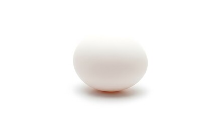 Single White Egg Isolated on White Background