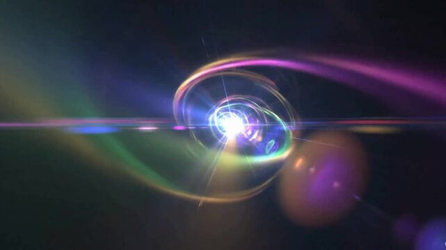 Cinematic golden optical lens flare and particle streak animation on dark background for logo reveal and intro overlay