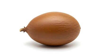 Whole Brown Coconut on White Background