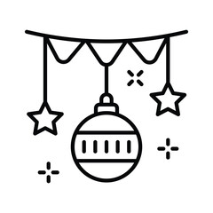 outline vector of garlands, party decoration equipment