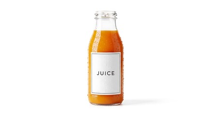 Fresh Orange Juice Bottle with Droplets