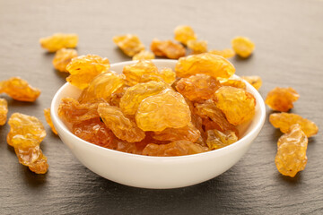 Bright golden sweets, macro.