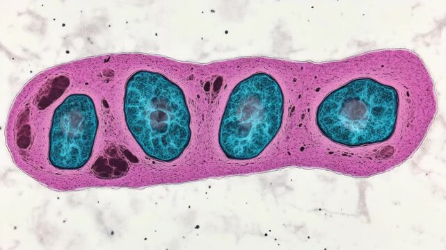 Microscopic view of prokaryotic cell structure with detailed organelles. hMPV, Human metapneumovirus