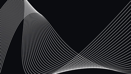 Abstract curved line waves on dark background minimal flowing pattern
