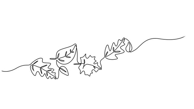 hand drawn leaf icon illustration with single line doodle concept vector, Description: Black leaf in one line art style. Leaf drawing with editable black stroke on white background. Vector