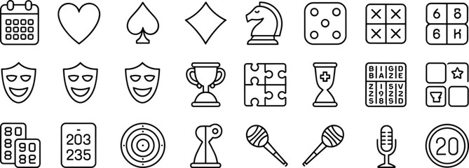 Game And Entertainment Icons Collection symbol calendar
