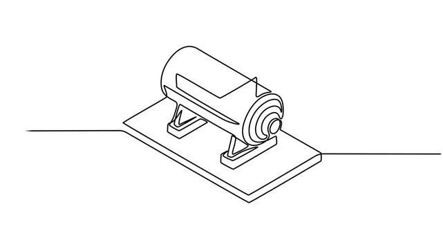 minimalist continuous one line drawing illustration of a realistic barrel, Oil barrel icon hand drawn with single one continuous line. Isolated vector illustration, can, animation, motion, video