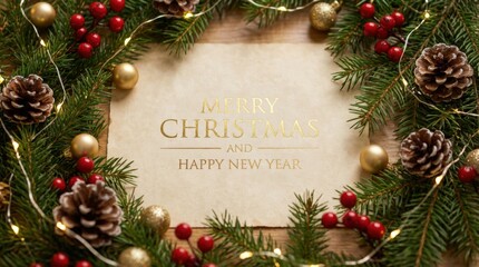 Festive celebration christmas card design cozy home greeting card holiday atmosphere top-down view seasonal wishes for joy and prosperity