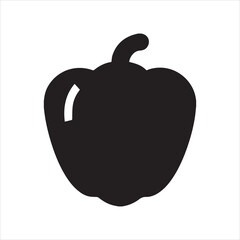 Solid black pepper glyph symbol for design